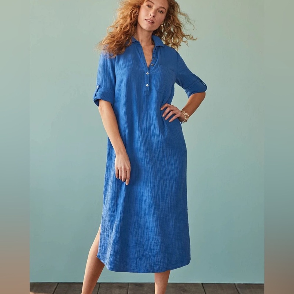 Blue Women's Swim Cover-Up Dress